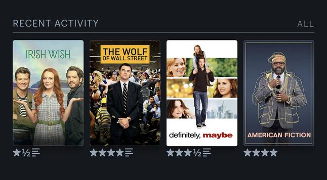 Posters of my last 4 watched movies in letterboxd.