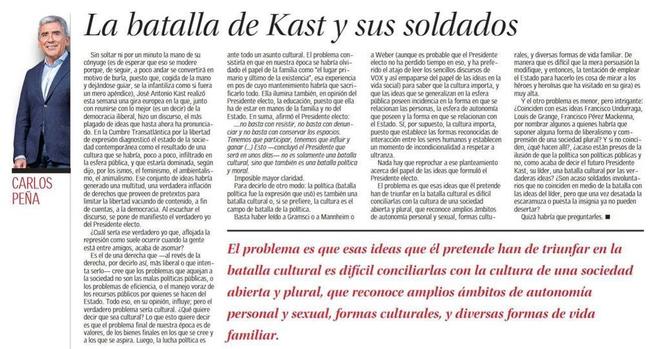 Texto completo de la columna de Carlos Peña en El Mercurio.