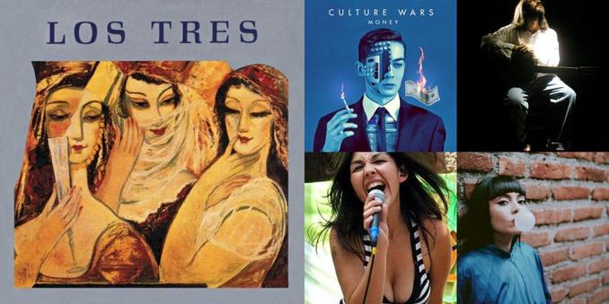 Collage of photos of the bands Los Tres, Culture Wars, Tata Barahona, Denisse Malebrán, Cancamusa