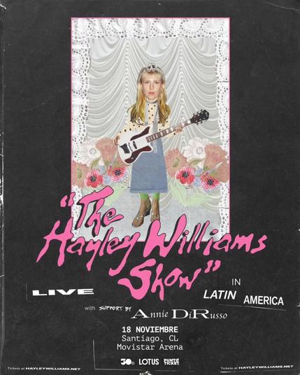 Cartel promocional del concierto de Hayley Williams en Santiago de Chile 18 de noviembre de 2026.