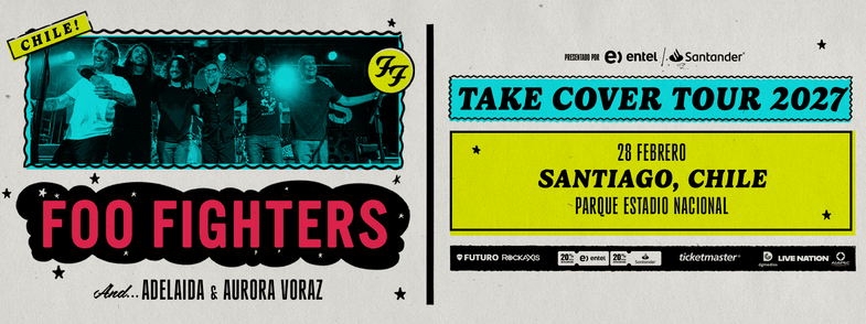 Información de Foo Fighters en Chile. 28 de febrero de 2027 en Parque Estadio Nacional.